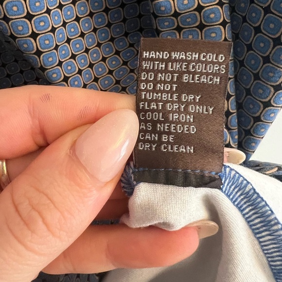 J. McLaughlin Sleeveless Patterned Shift Dress- Blue Sundress- Size M - Picture 5 of 6